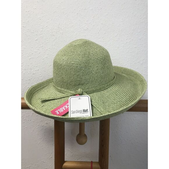 SAN DIEGO HAT CO Green SUN HAT One Size 4" BRIM Band Packable - Picture 3 of 7